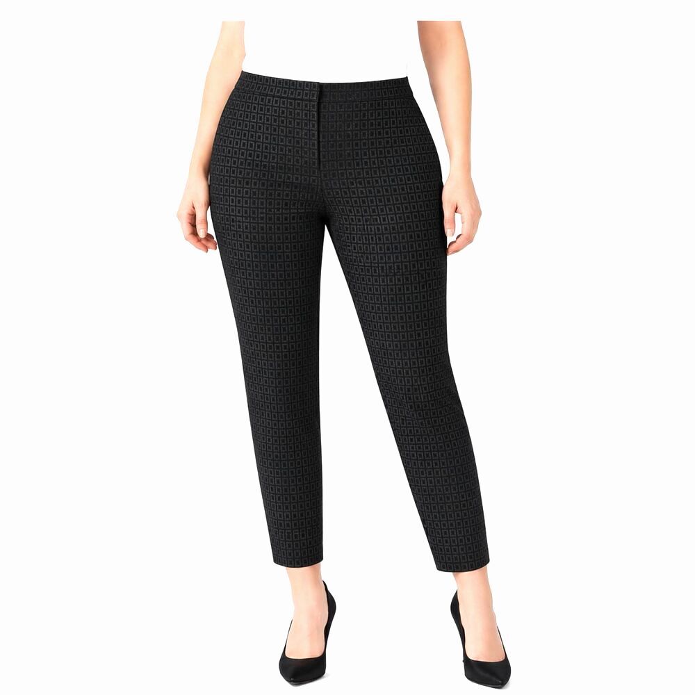 Ellen Tracy Betty Slim Ankle Jacquard Dress Pants Size 14 NWT
